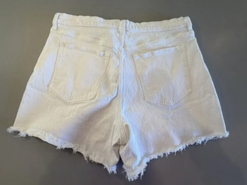 Abercrombie & Fitch Women's The Dad Short High Rise White Jean Shorts Size 33 - Picture 6 of 9